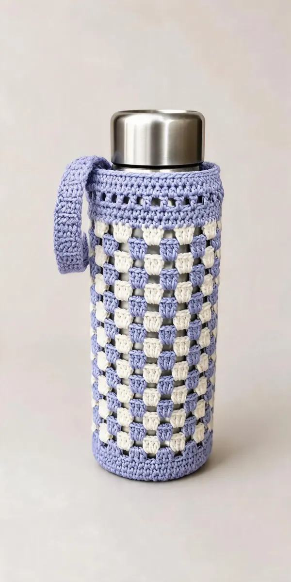 Lavender_Acrylic_Crochet_Water_Bottle_Holder