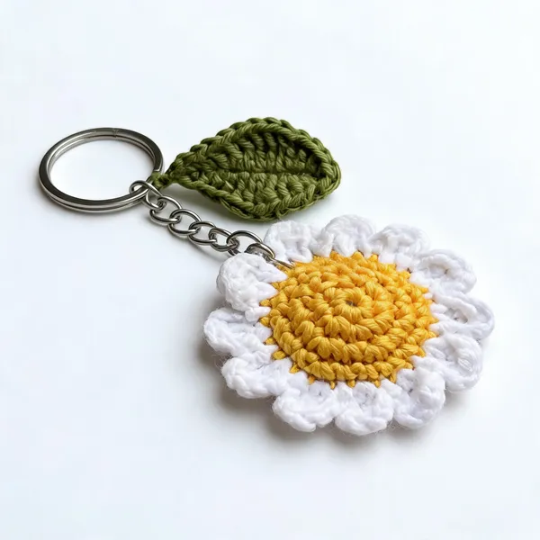 Yellow_Cotton_Thread_Crochet_Daisy_Keychain