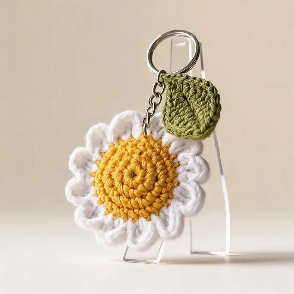 Yellow_Cotton_Thread_Crochet_Daisy_Keychain