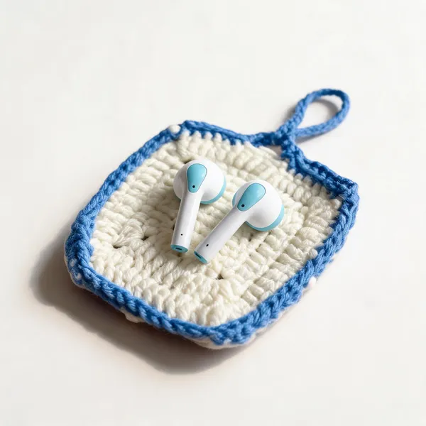 Blue_Crochet_Earbud_Pouch