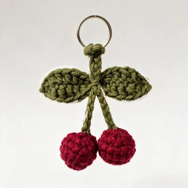 Red_Crochet_Cherry_Keychain