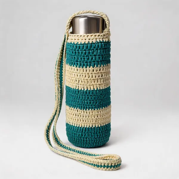 Multicolor_Acrylic_Striped_Crochet_Water_Bottle_Holder