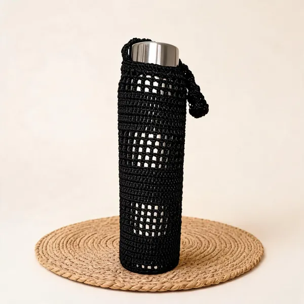 Black_Acrylic_Lattice_Crochet_Bottle_Cover