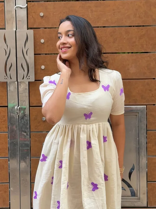 Cream_Butterfly_Embroidered_Fit_And_Flare_Dress_For_Women