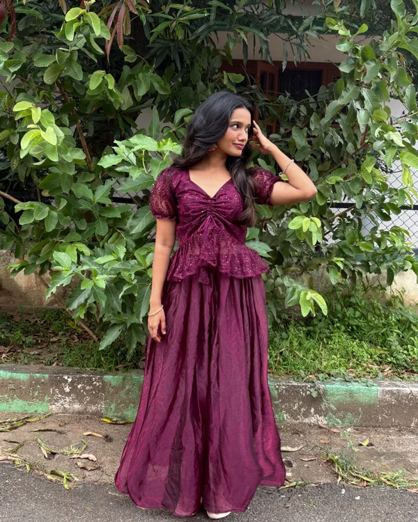 Maroon_Embroidered_Puff_Sleeve_Maxi_Dress_For_Women