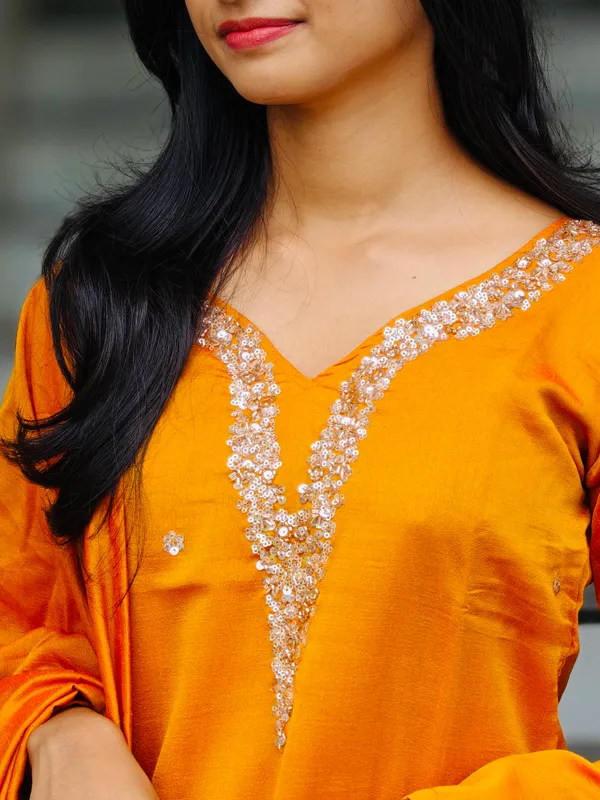 Orange_Embroidered_Straight_Kurta_Suit_Set_For_Women