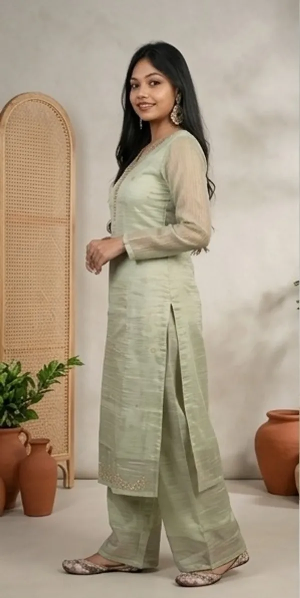 Light_Green_Embroidered_Straight_Kurta_Set_For_Women