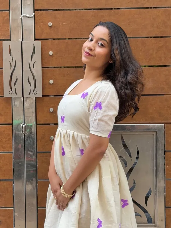 Cream_Butterfly_Embroidered_Fit_And_Flare_Dress_For_Women