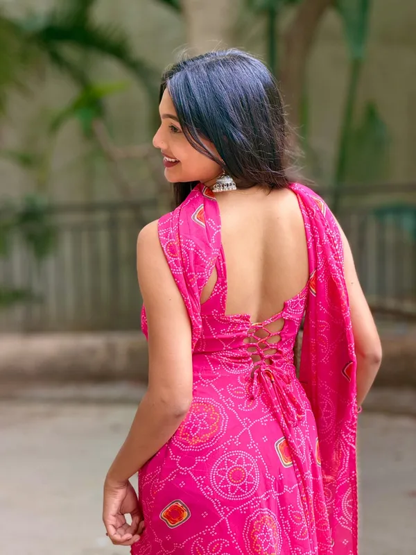Pink_Geometric_Floral_Print_Sleeveless_Maxi_Dress_For_Women