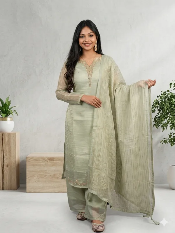Light_Green_Embroidered_Straight_Kurta_Set_For_Women
