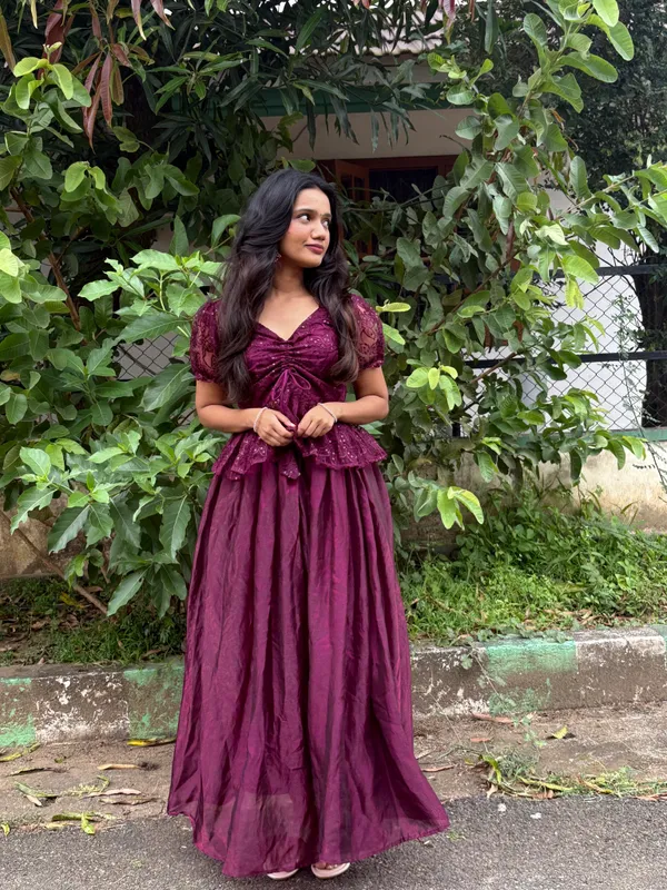 Maroon_Embroidered_Puff_Sleeve_Maxi_Dress_For_Women