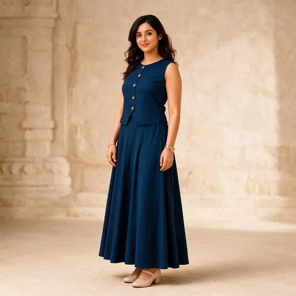 Navy_Sleeveless_Fit_And_Flare_Maxi_Dress_For_Women