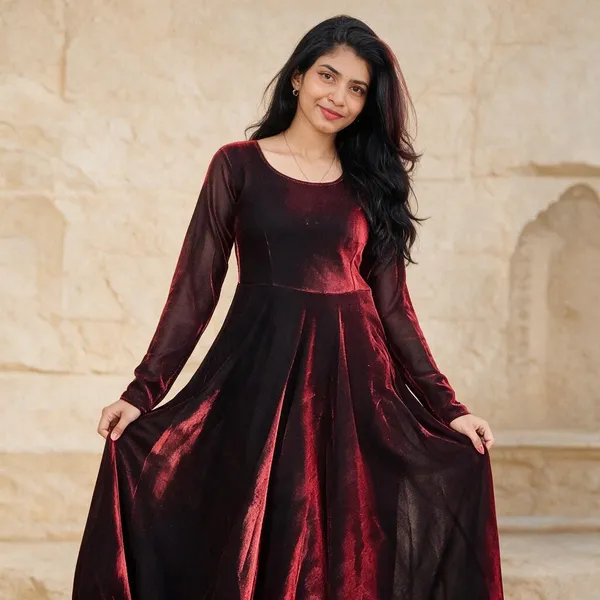 Maroon_Net_Saree_For_Women