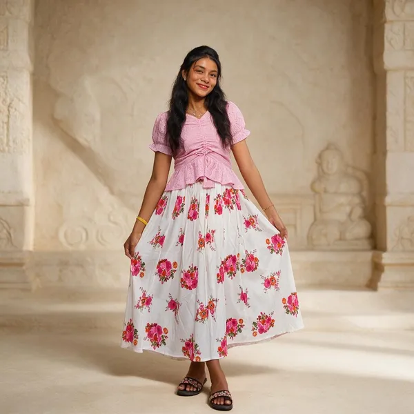 Pink_Floral_Fit_And_Flare_Dress_For_Women