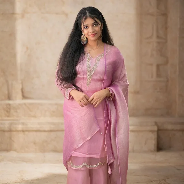Pink_Embroidered_Three-Piece_Suit_Set_For_Women