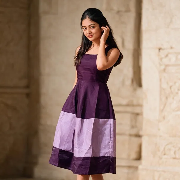 Purple_Colour_Block_Sleeveless_Fit_And_Flare_Dress_For_Women