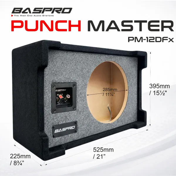 Baspro_Punch_Master_All_New_Updated_Pm_12Df_X_Universal_Fit_Down_Fire_Enclosure_Box_Now_Compatible_For_12_Inch_Multi_Brand_Double_Single_Magnet_Subwoofers_With_Power_Range_200W_400W_Rms
