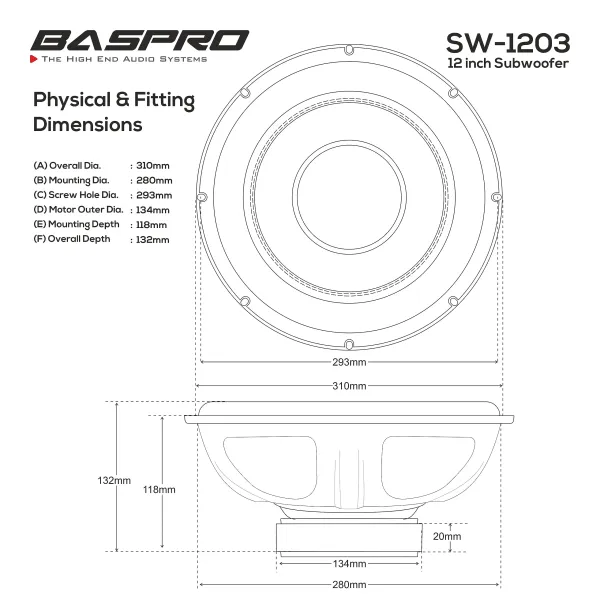 Baspro_Sw_1203_12_Inch_Subwoofer_1600W_Peak_Power_4_Ohms_Black