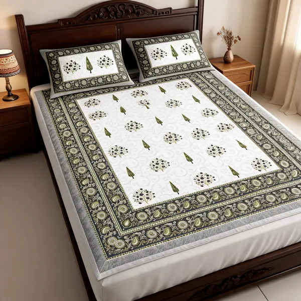 Cotton_Traditional_Handblock_Floral_Print_King_Size_Bedsheet_Set