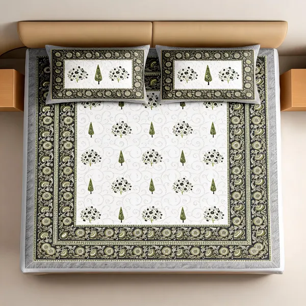 Cotton_Traditional_Handblock_Floral_Print_King_Size_Bedsheet_Set