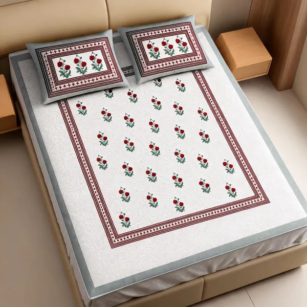 Cotton_Traditional_Handblock_Floral_Print_King_Size_Bedsheet_Set