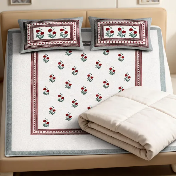 Cotton_Traditional_Handblock_Floral_Print_King_Size_Bedsheet_Set