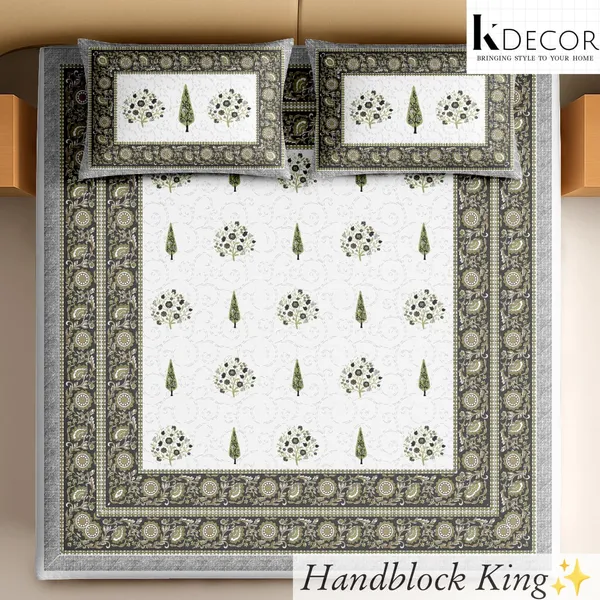 Handblock_Printed_Floral_King_Size_Bedsheet