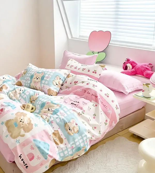 Cotton_Kids_Animal_Print_Multicolour_King_Size_Bedsheet_Set