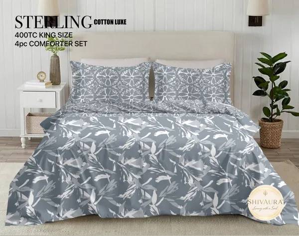 Cotton_Botanical_Print_King_Size_4-Piece_Comforter_Set