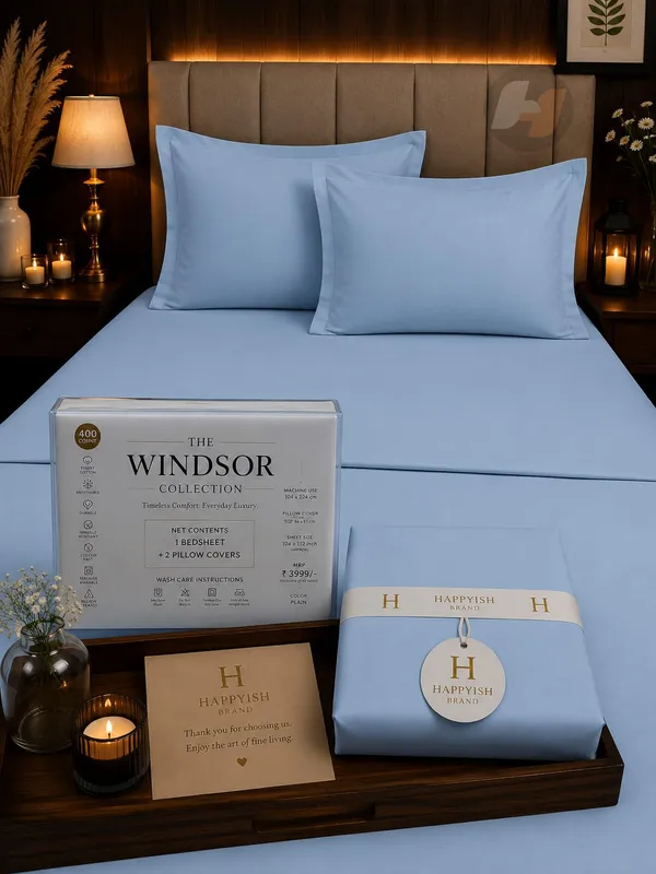 Happyish_Windsor_Blue_Solid_Bedsheet_Set_With_Pillow_Covers