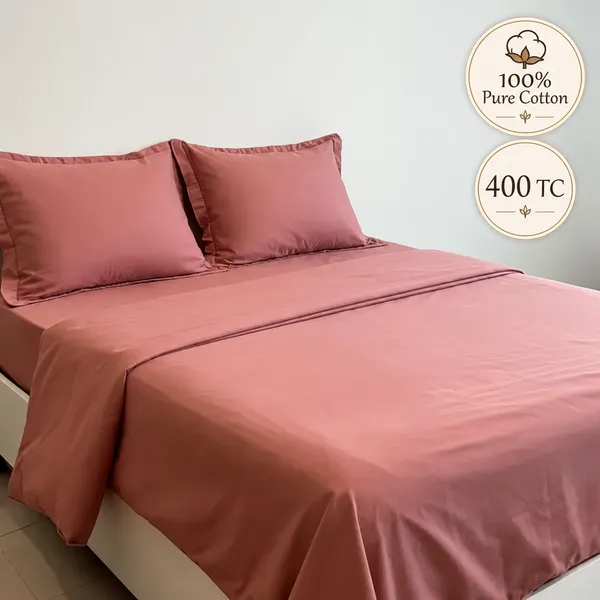 100%_Pure_Cotton_Solid_Maroon_King_Size_Bed_Sheet_Set