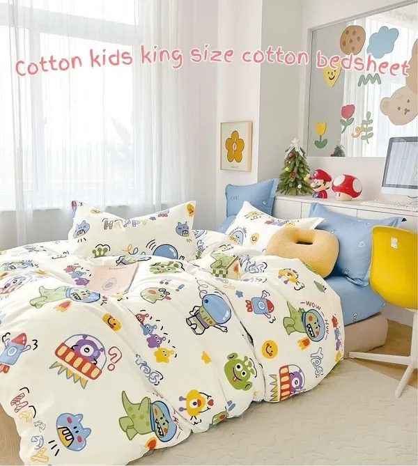 Cotton_Kids_Cartoon_Print_King_Size_Bedsheet