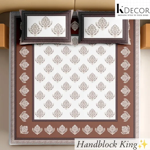 Handblock_Printed_Floral_King_Size_Bedsheet_Set