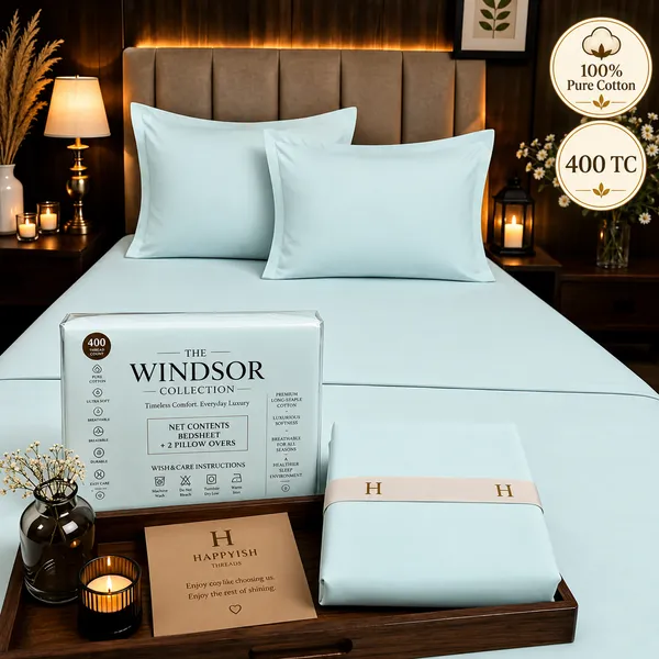 100%_Pure_Cotton_Solid_Light_Green_King_Size_Bedsheet_Set_With_Pillow_Covers