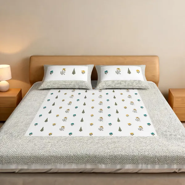 Cotton_Traditional_Handblock_Floral_Print_King_Size_Bedsheet_Set