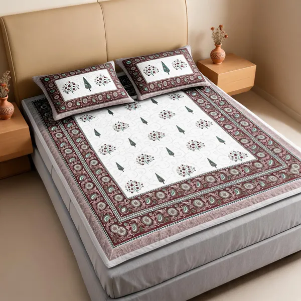 Cotton_Traditional_Handblock_Floral_Print_King_Size_Bedsheet_Set