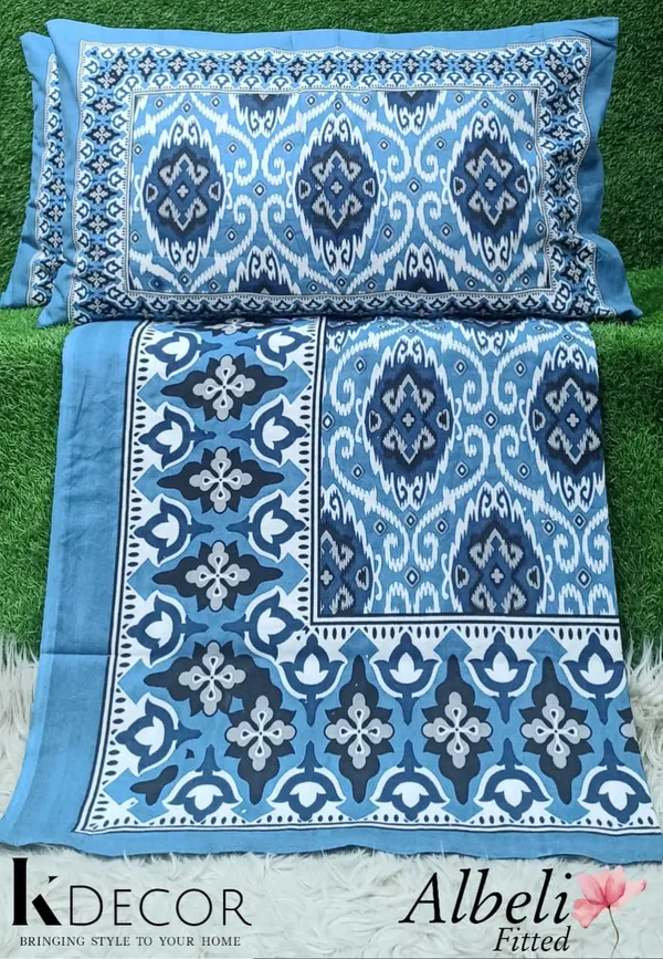 King_Size_Pure_Cotton_Fitted_Bedsheet_Set