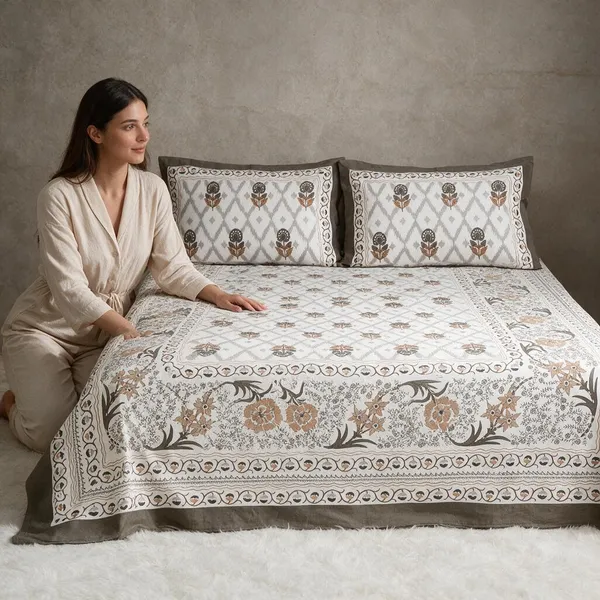 King_Size_Pure_Cotton_Fitted_Bedsheet_Set