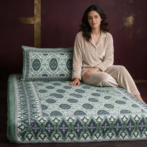 King_Size_Pure_Cotton_Fitted_Bedsheet_Set