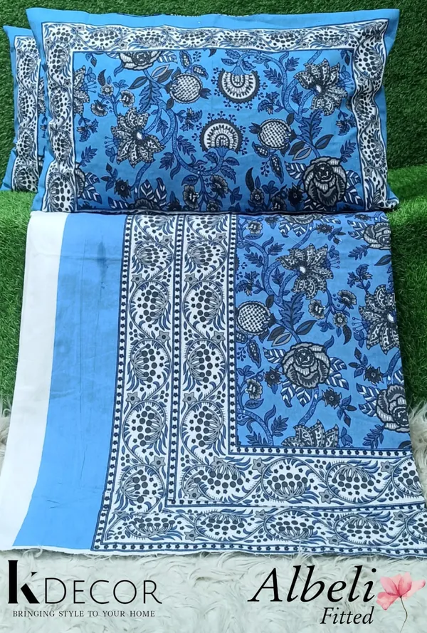 King_Size_Pure_Cotton_Fitted_Bedsheet_Set
