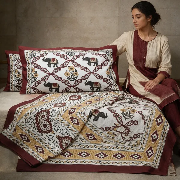 King_Size_Pure_Cotton_Fitted_Bedsheet_Set