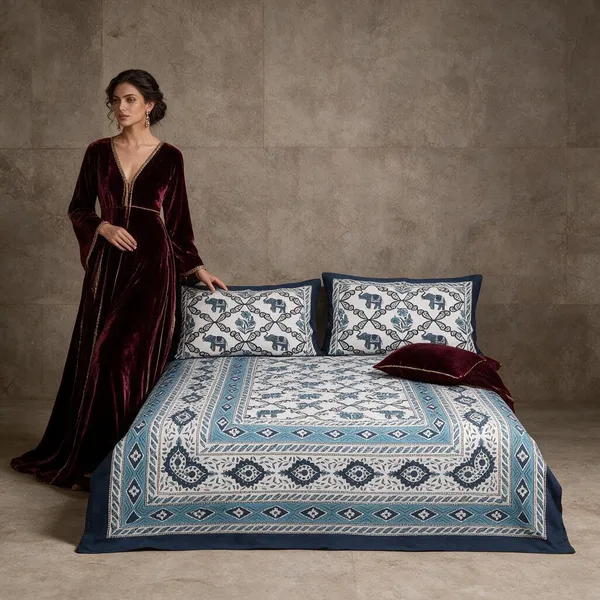 King_Size_Pure_Cotton_Fitted_Bedsheet_Set