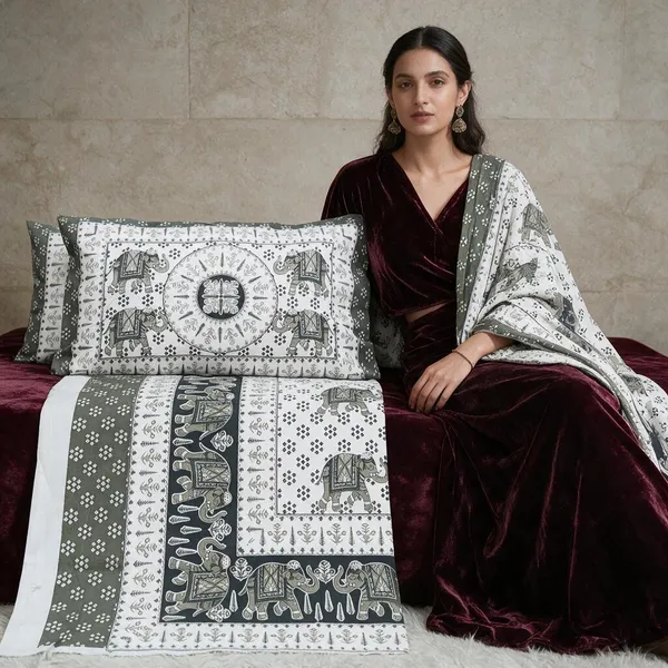 King_Size_Pure_Cotton_Fitted_Bedsheet_Set