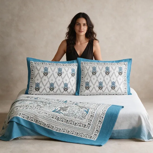 King_Size_Pure_Cotton_Fitted_Bedsheet_Set