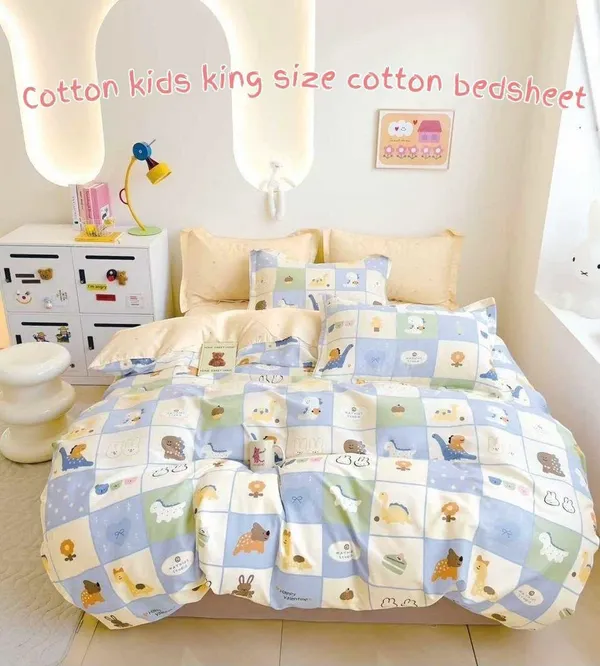 Cotton_Kids_Animal_Print_King_Size_Bedsheet