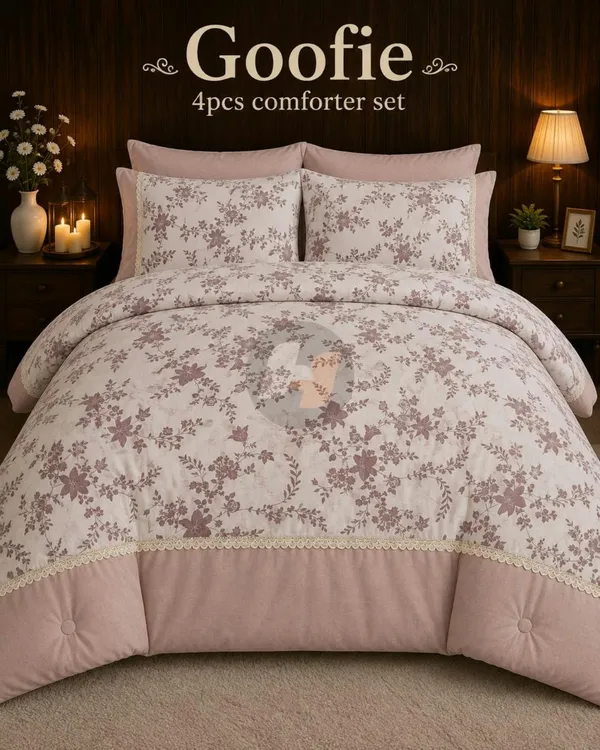 Mauve_Floral_Print_4_Piece_Comforter_Set
