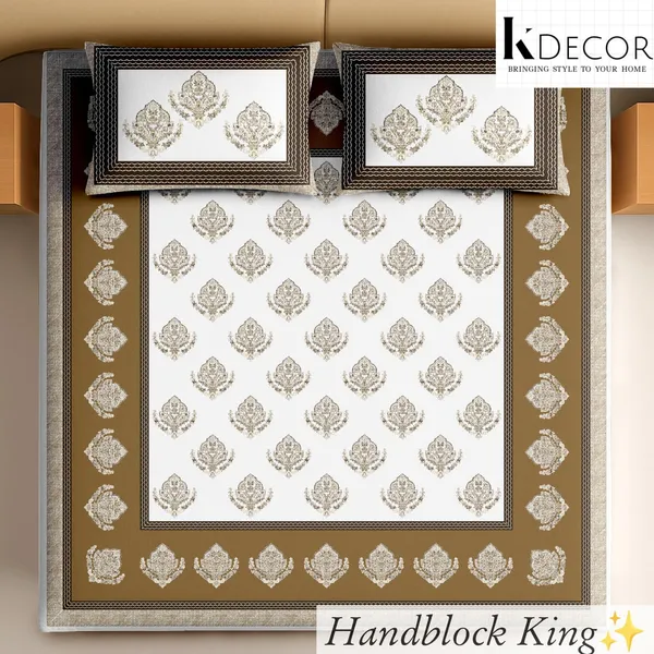 Handblock_Traditional_Floral_Print_King_Size_Bedsheet