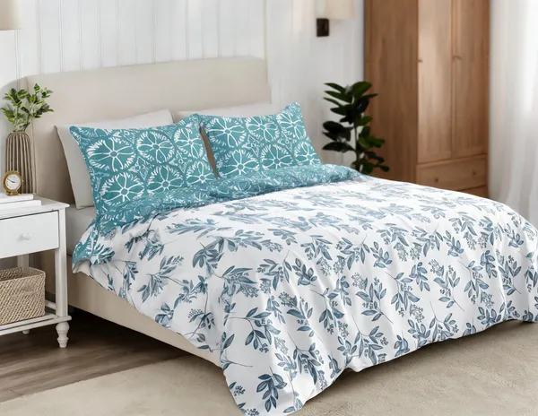 Cotton_Contemporary_Floral_Print_King_Size_Comforter_Set