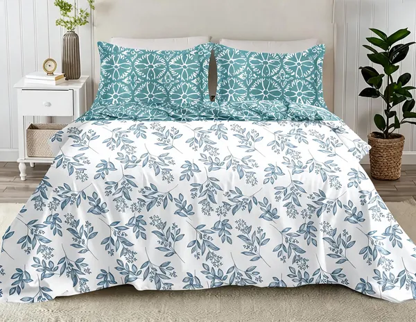 Cotton_Contemporary_Floral_Print_King_Size_Comforter_Set