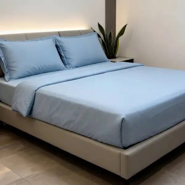 Cotton_Solid_Blue_King_Size_Bedsheet_Set